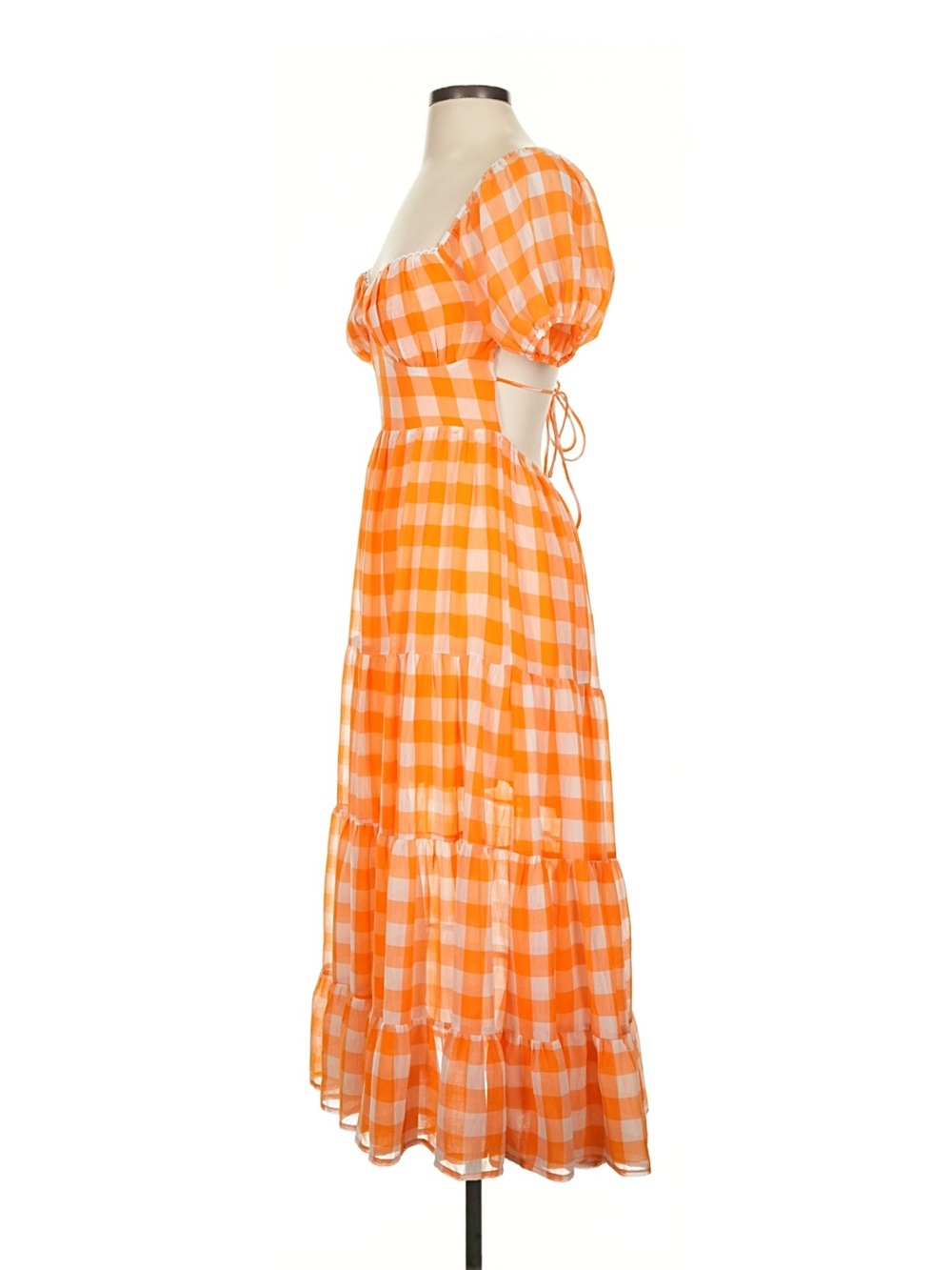 Peppermayo Orange Gingham Dress - Size 2 - Picture 13 of 14